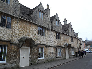 18th century gabled weavers cottages with their ornate porches